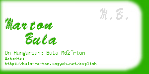marton bula business card